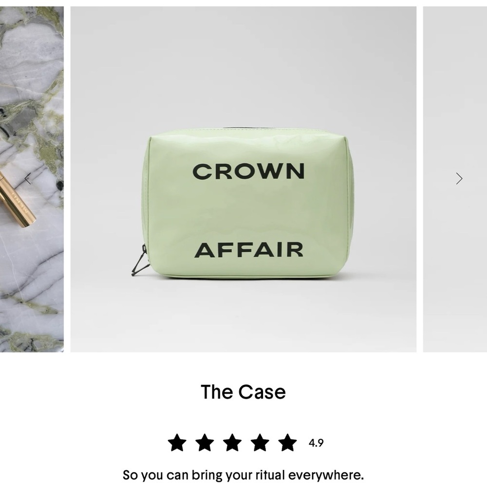 Crown Affair Green Cosmetic Bag